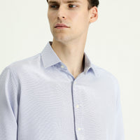Dark Blue Long Sleeve Classic Patterned Cotton Easy-Iron Shirt