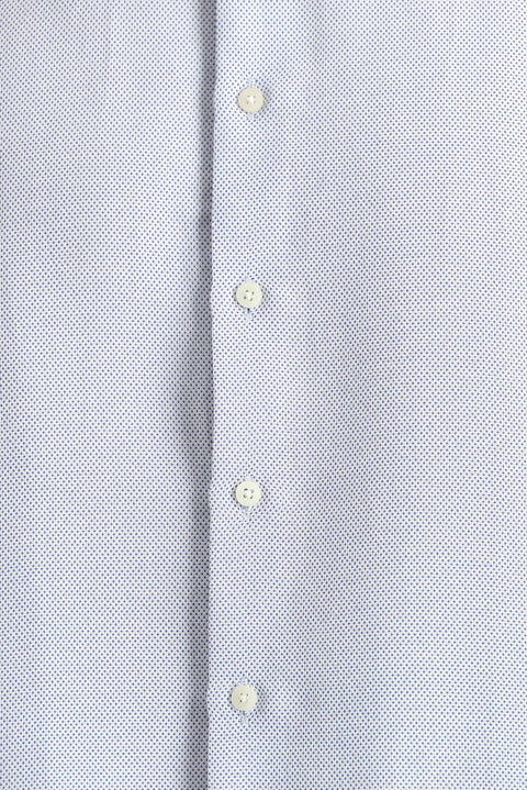 Dark Blue Long Sleeve Classic Patterned Cotton Easy-Iron Shirt