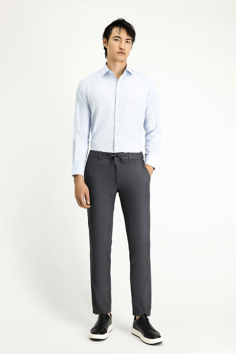 Light Blue Long Sleeve Classic Patterned Cotton Easy-Iron Shirt