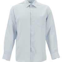 Light Blue Long Sleeve Classic Patterned Cotton Easy-Iron Shirt