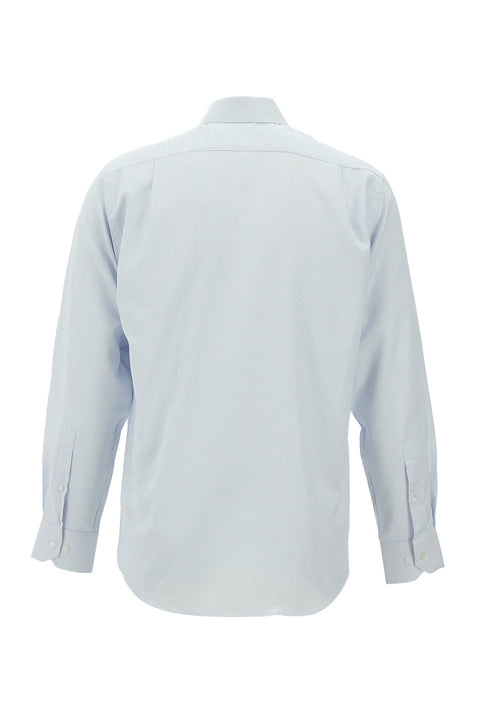 Light Blue Long Sleeve Classic Patterned Cotton Easy-Iron Shirt