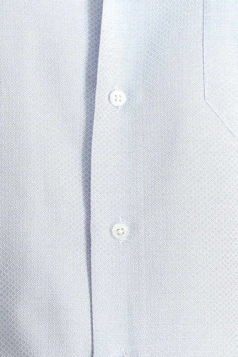 Light Blue Long Sleeve Classic Patterned Cotton Easy-Iron Shirt