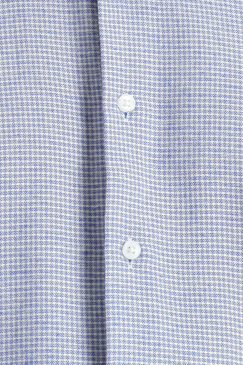 Dark Blue Long Sleeve Classic Patterned Cotton Easy-Iron Shirt