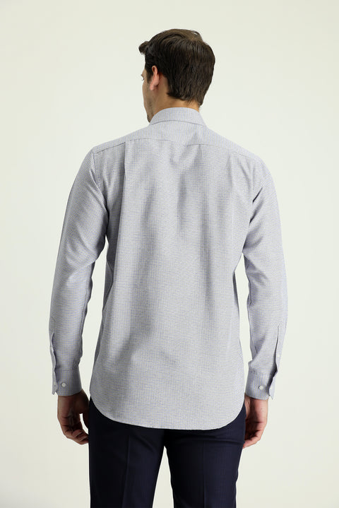 Light Brown Long Sleeve Classic Patterned Cotton Easy-Iron Shirt