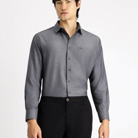 Dark Anthracite Long Sleeve Classic Patterned Cotton Easy-Iron Shirt