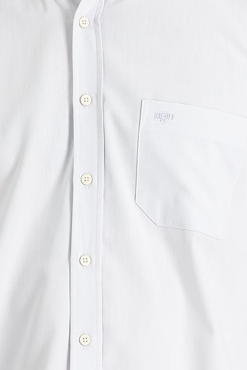 Light Grey Long Sleeve Regular Fit Patterned Cotton Easy-Iron Button-Down Collar Shirt