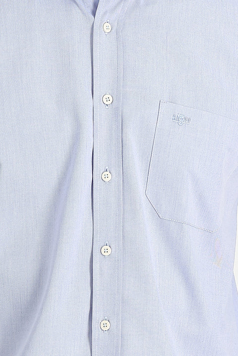 Dark Blue Long Sleeve Regular Fit Patterned Cotton Easy-Iron Button-Down Collar Shirt