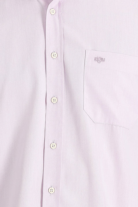 Lilac Long Sleeve Regular Fit Patterned Cotton Easy-Iron Button-Down Collar Shirt