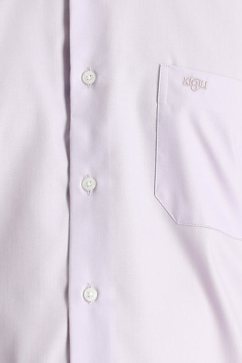 Lilac Long Sleeve Non-Iron Satin Classic Cotton Shirt
