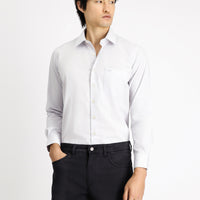 Light Grey Long-Sleeve Classic Cotton Shirt