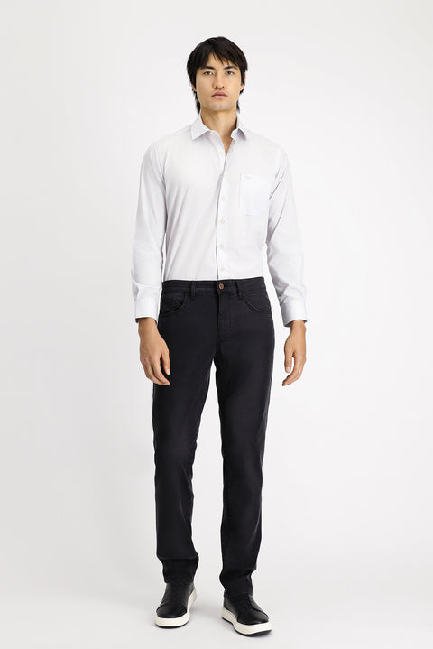Light Grey Long-Sleeve Classic Cotton Shirt