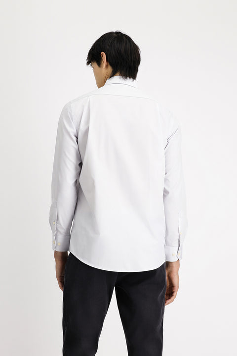 Light Grey Long-Sleeve Classic Cotton Shirt