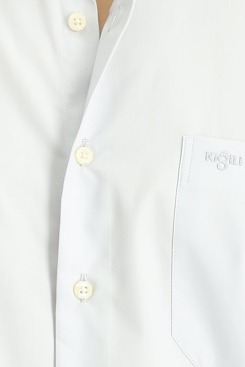 Light Grey Long-Sleeve Classic Cotton Shirt