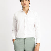 White Long-Sleeve Classic Cotton Shirt