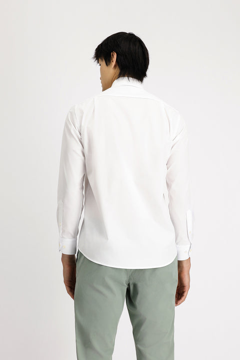 White Long-Sleeve Classic Cotton Shirt