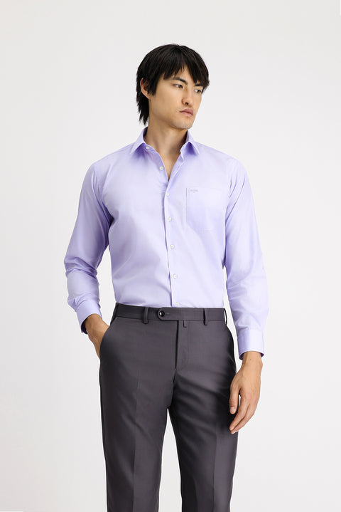 Lilac Long-Sleeve Classic Cotton Shirt