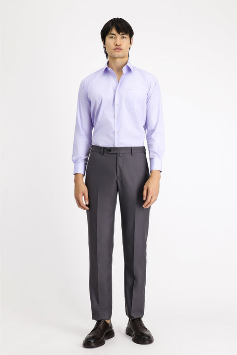 Lilac Long-Sleeve Classic Cotton Shirt