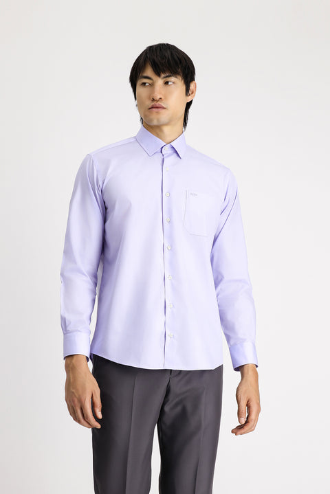 Lilac Long-Sleeve Classic Cotton Shirt