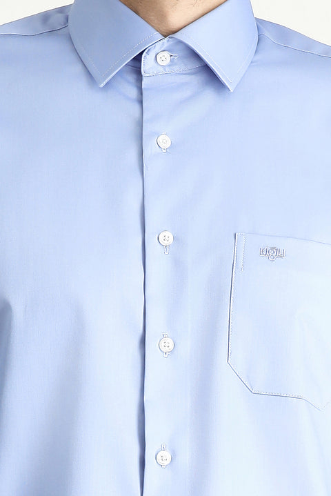 Light Blue Long Sleeve Classic Non-Iron Cotton Shirt