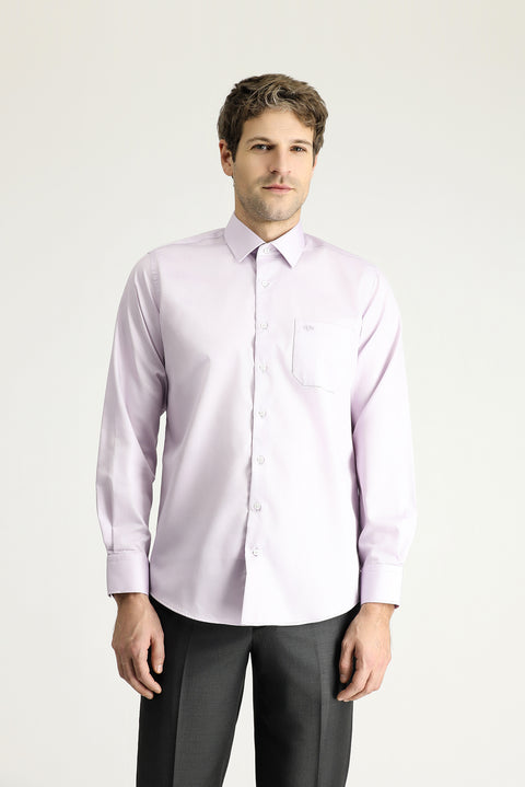 Lilac Long Sleeve Classic Non-Iron Sateen Cotton Shirt
