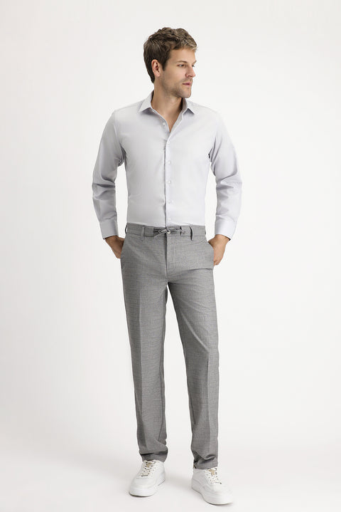 Medium Grey Long Sleeve Classic Non-Iron Cotton Shirt