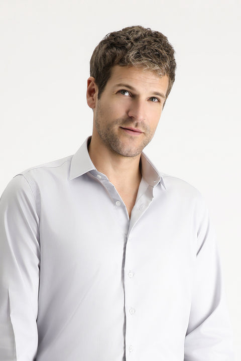Medium Grey Long Sleeve Classic Non-Iron Cotton Shirt