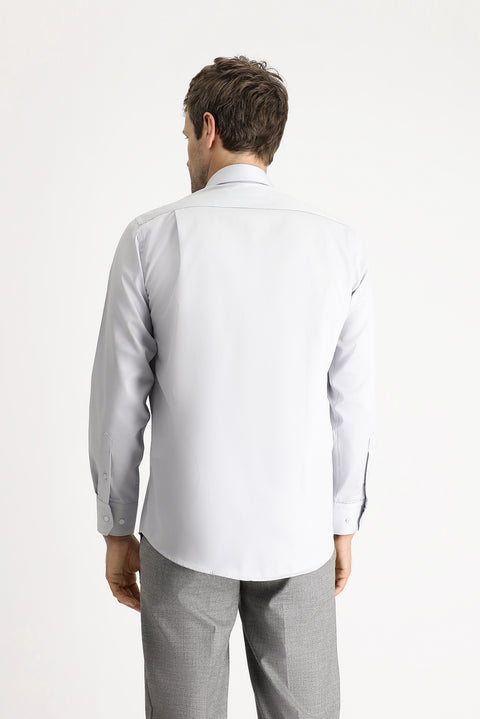 Medium Grey Long Sleeve Classic Non-Iron Cotton Shirt