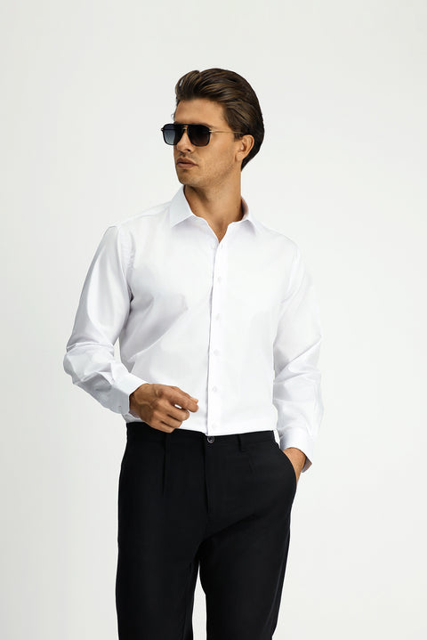 White Long Sleeve Classic Non-Iron Cotton Shirt