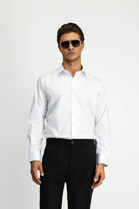 White Long Sleeve Classic Non-Iron Cotton Shirt