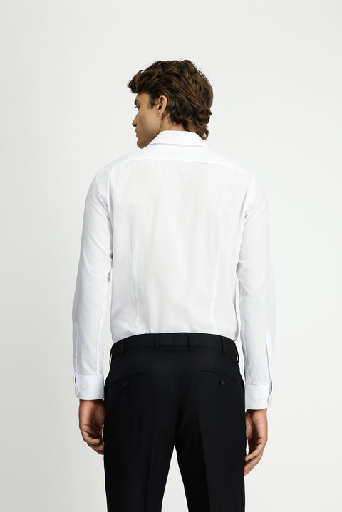 White Long Sleeve Slim Fit Classic Cotton Shirt