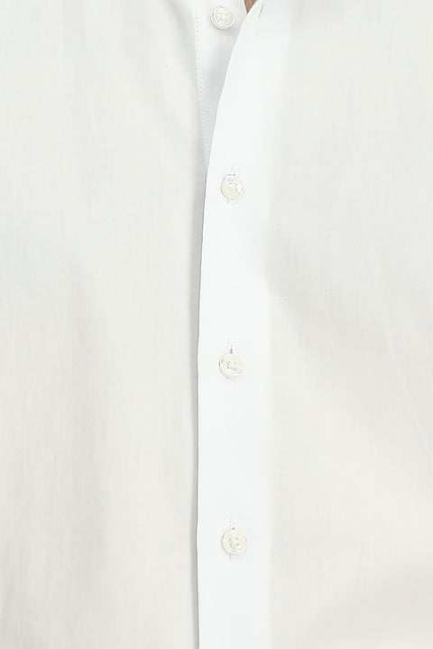 White Long Sleeve Slim Fit Classic Cotton Shirt