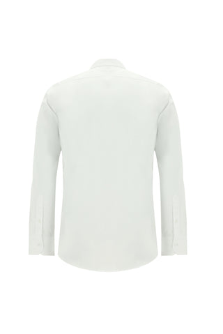  Beyaz Uzun Kol Slim Fit Dar Kesim Non Iron Saten Pamuklu Gömlek