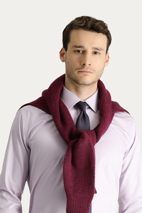 Lilac Long Sleeve Slim Fit Narrow Cut Non-Iron Satin Cotton Shirt