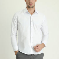 White Long Sleeve Slim Fit Classic Shirt