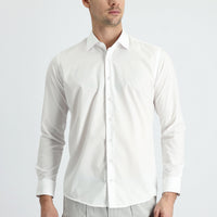 White Long Sleeve Slim Fit Non-Iron Classic Cotton Easy-to-Iron Shirt