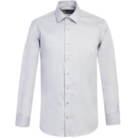 Medium Grey Long Sleeve Slim Fit Classic Non-Iron Satin Cotton Shirt