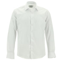 White Long Sleeve Slim Fit Classic Non-Iron Sateen Cotton Easy-Care Shirt
