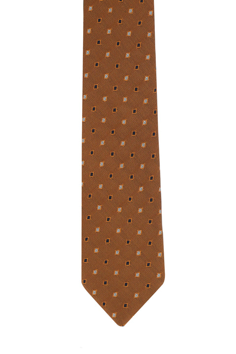 Medium Orange Micro-Patterned Tie