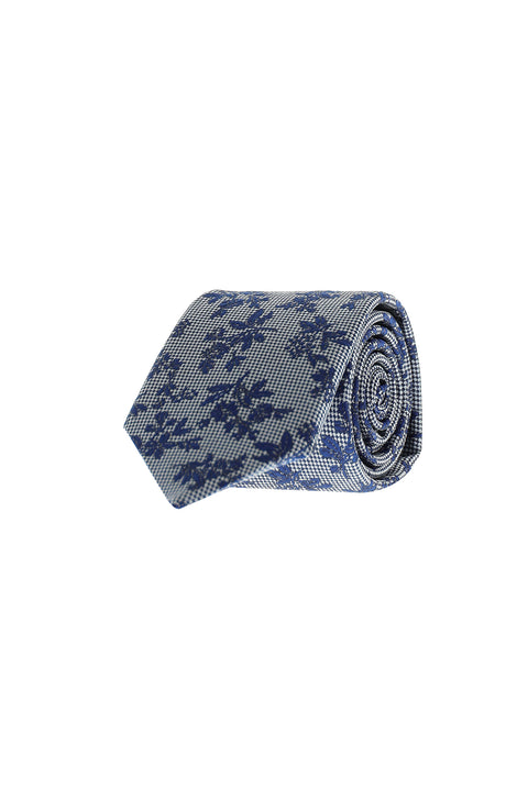 Medium Grey Floral Pattern Tie
