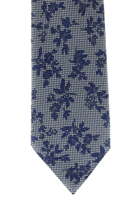 Medium Grey Floral Pattern Tie
