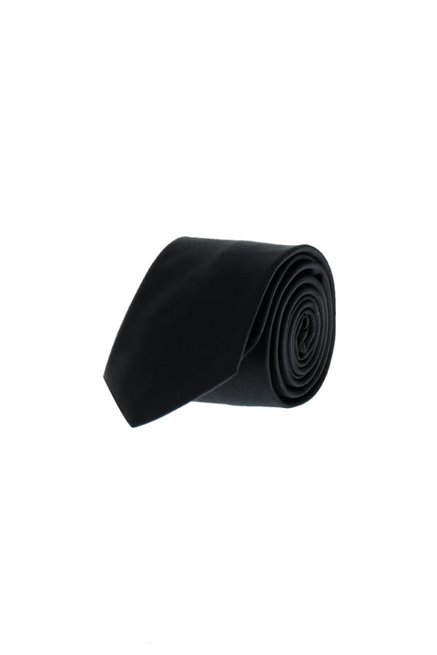 Black Plain Satin Tie