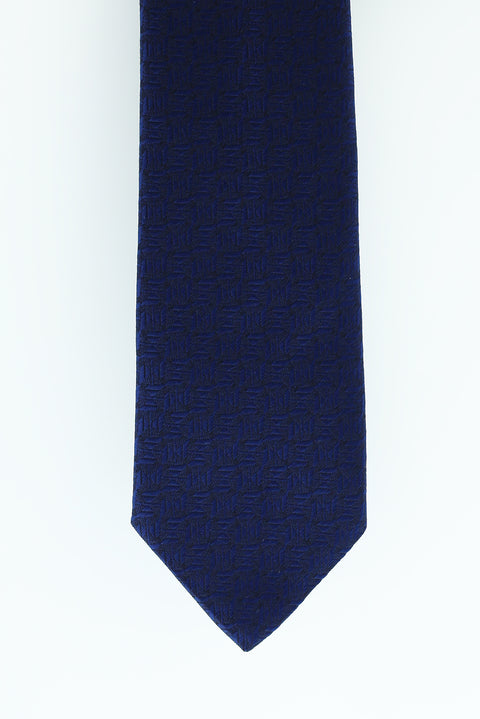 Navy Blue Patterned Tie