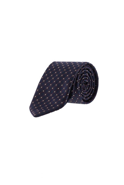 Medium Navy Patterned Tie