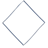 White and Navy Plain Handkerchief