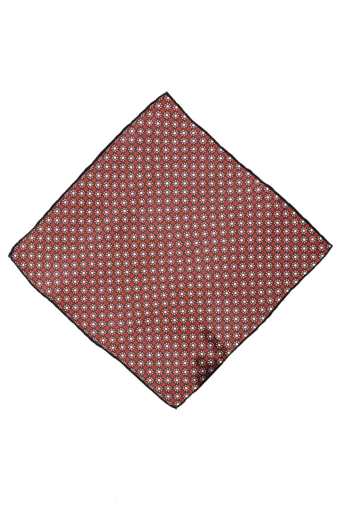 Dark Burgundy Patterned Silk Handkerchief