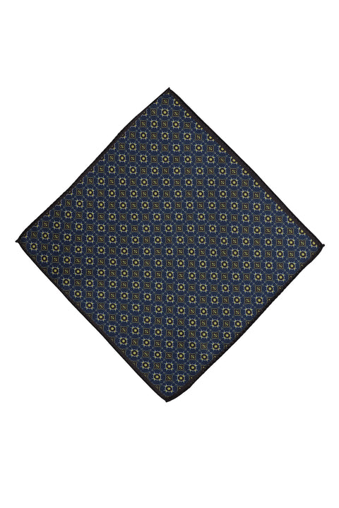 Dark Navy Patterned Handkerchief