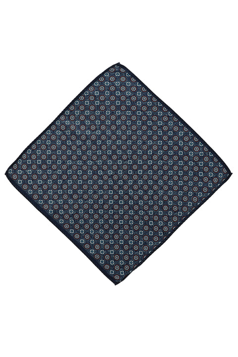 Dark Navy Patterned Handkerchief