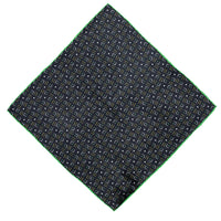 Medium Navy Patterned Silk Handkerchief