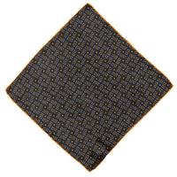 Medium Brown Patterned Silk Handkerchief