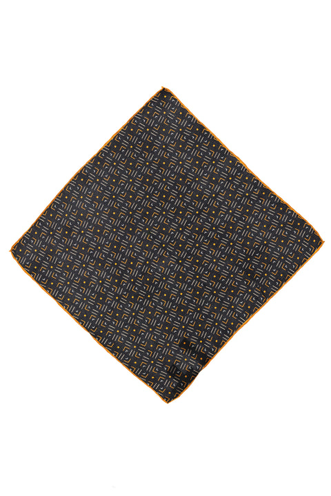 Medium Brown Patterned Silk Handkerchief